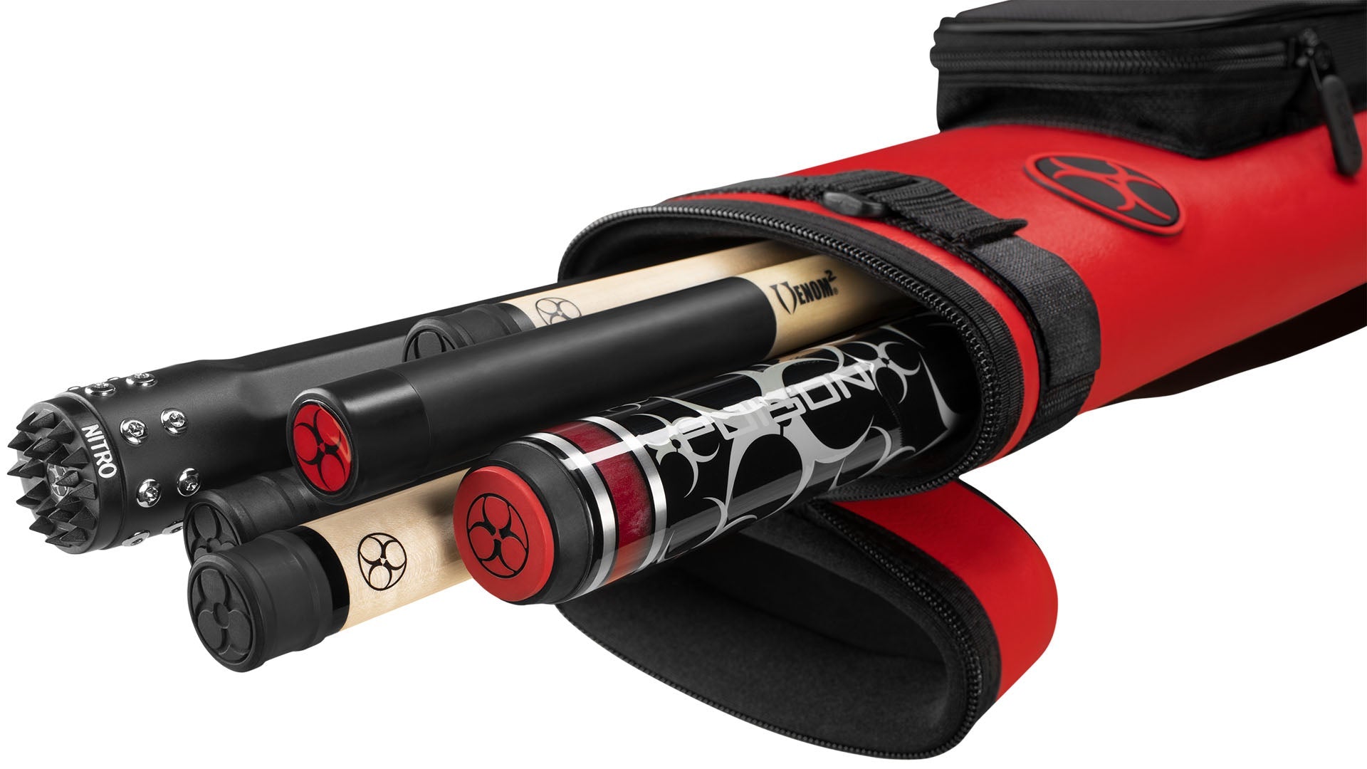 Poison Armor 2x4 Red Hard Pool Cue Case