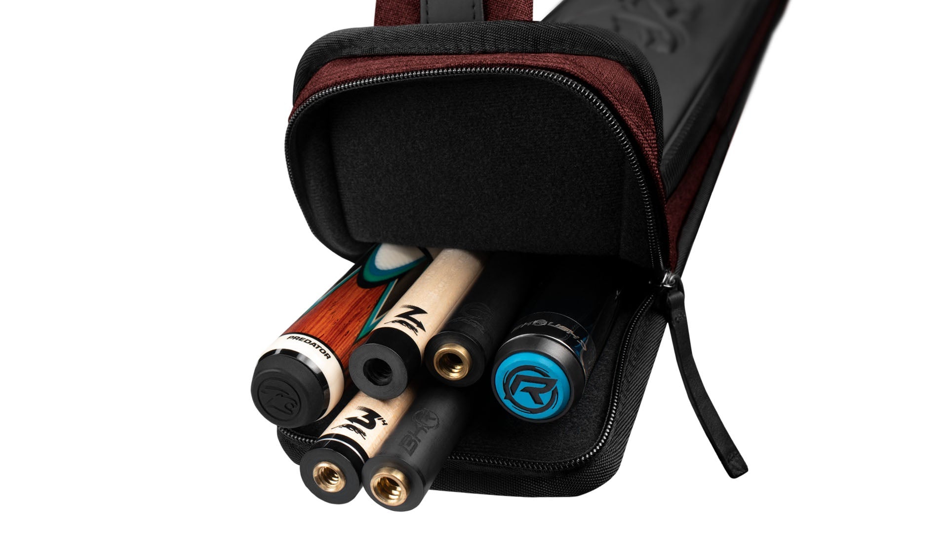 Predator Metro Red Hard Pool Cue  Case - 2 Butts x 4 Shafts