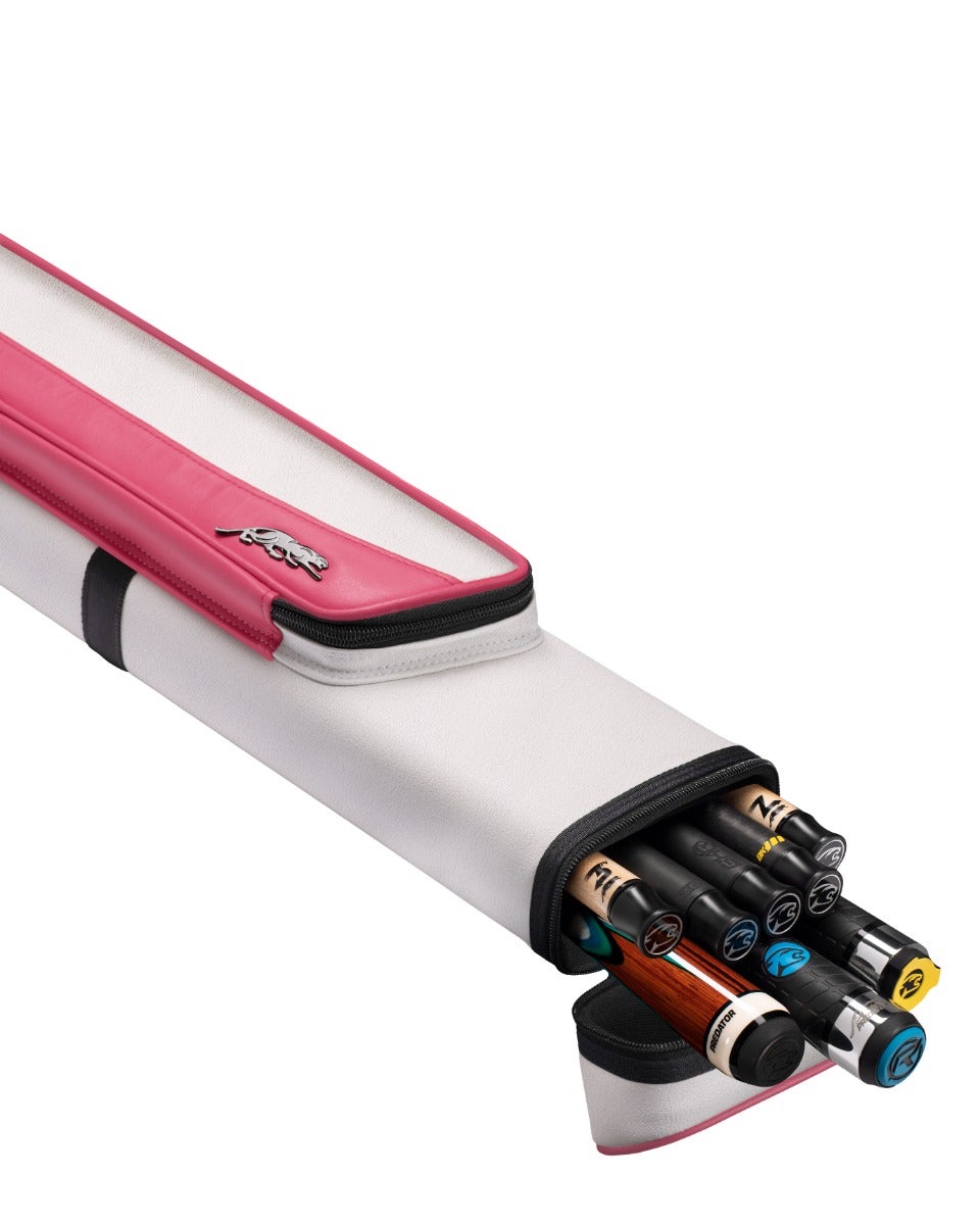 Predator Roadline White and Pink Pool Cue Hard Case - 3 Butts x 5 Shafts