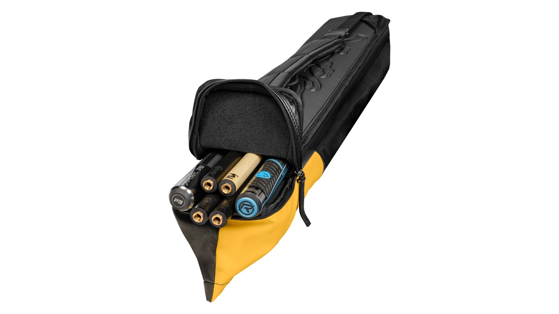 Predator Urbain Black and Yellow Hard  Pool Cue Case - 2 Butts x 4 Shafts