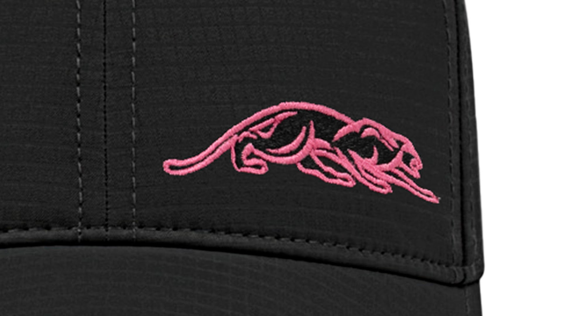 Predator Black Billiard Hat with Pink Embroidered Panther - One Size Fits All