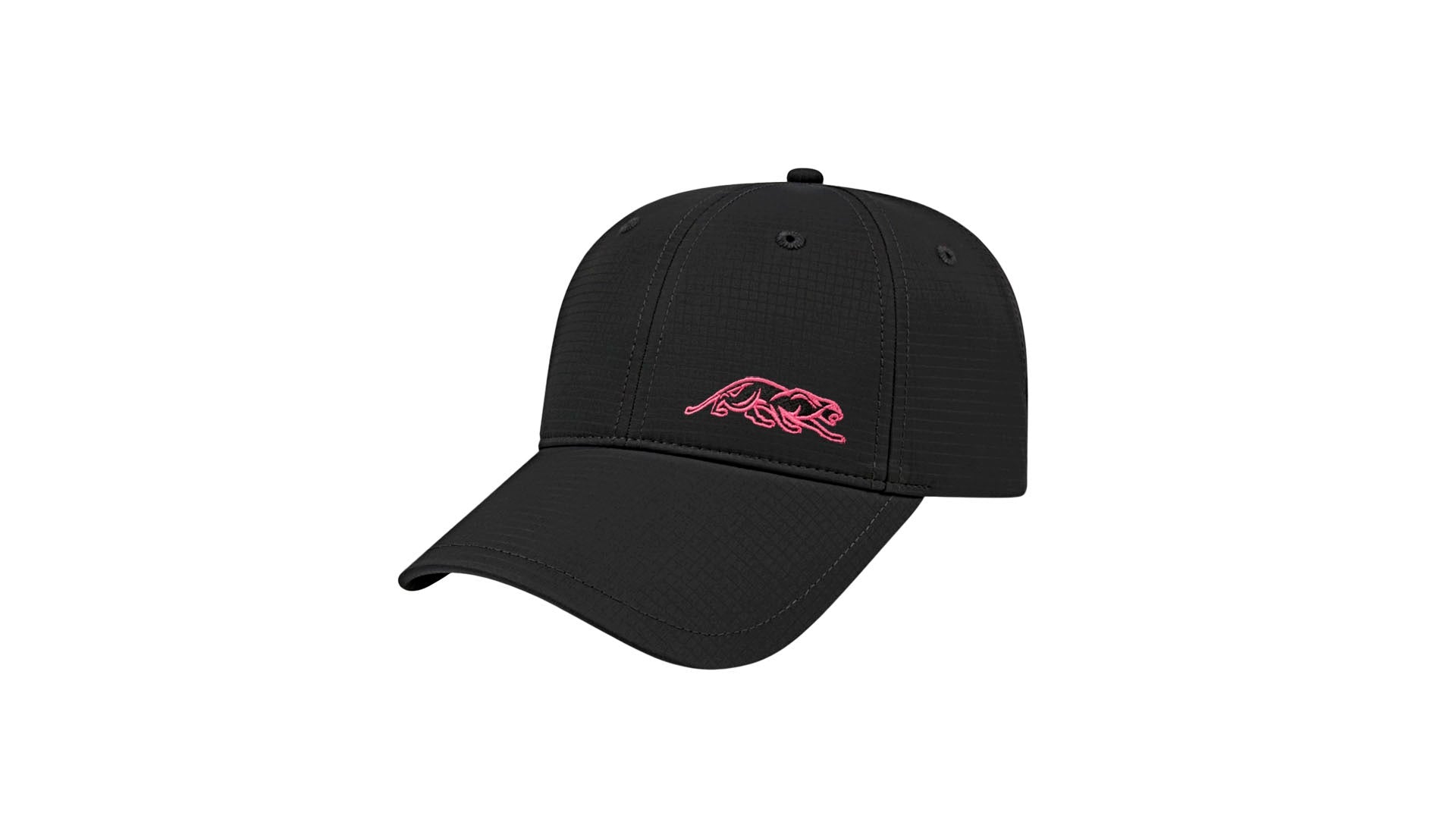 Predator Black Billiard Hat with Pink Embroidered Panther - One Size Fits All