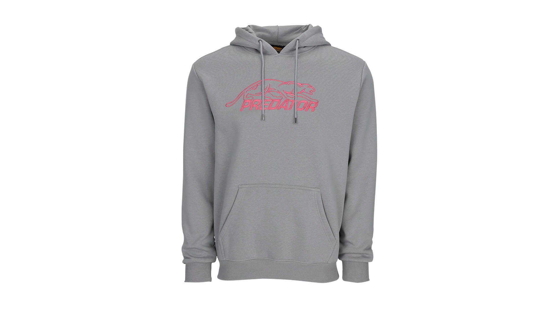 Predator Gray Hoodie with Embroidered Pink Logo