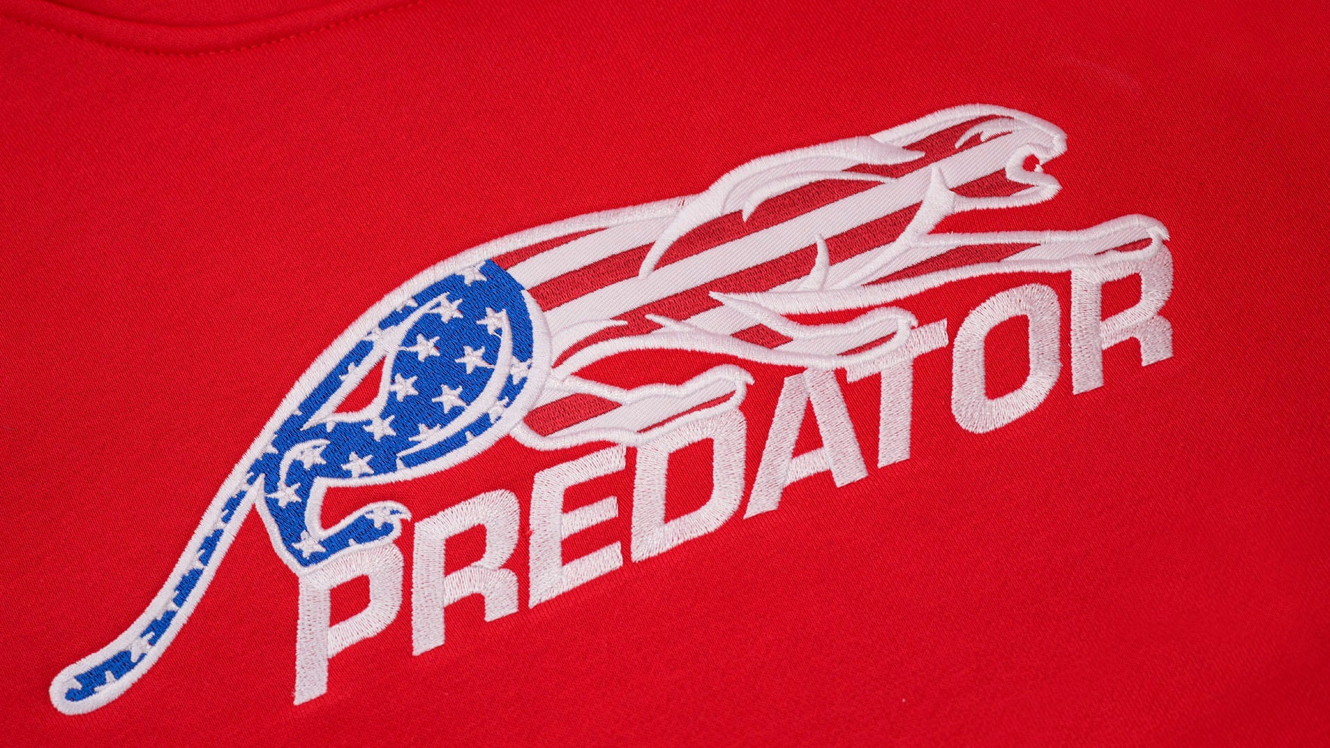 Predator Red Hoodie with USA Embroidered Logo