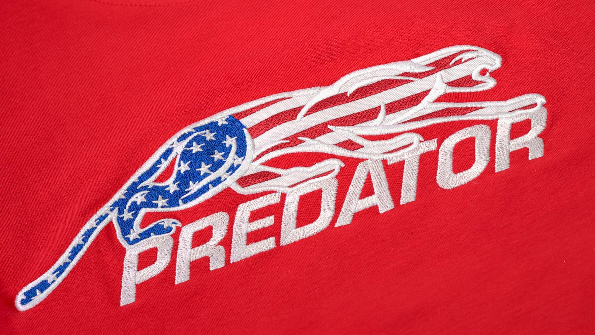 Predator Red T-Shirt with USA Embroidered Logo
