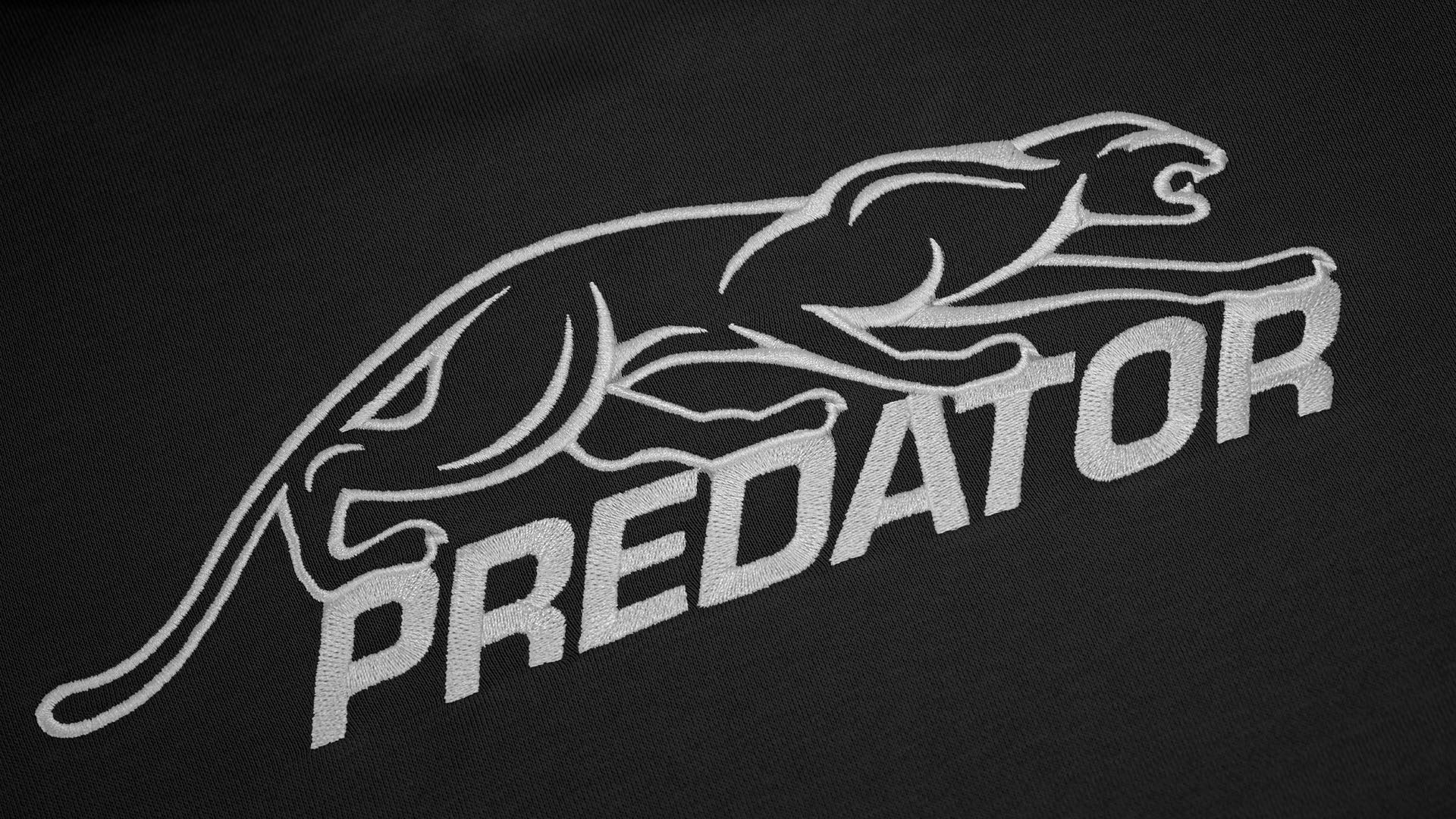 Predator Black Hoodie with White Embroidered Logo