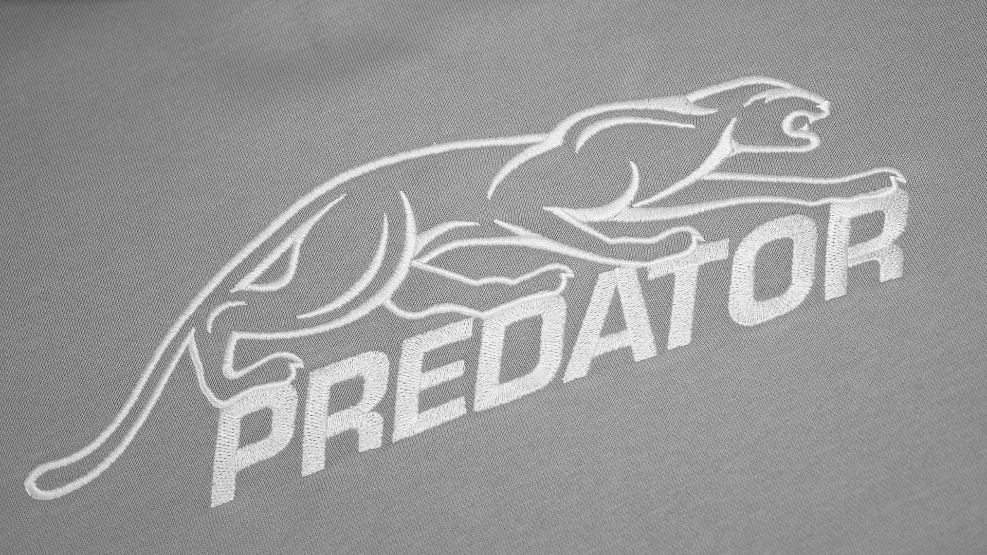 Predator Gray Hoodie with White Embroidered Logo