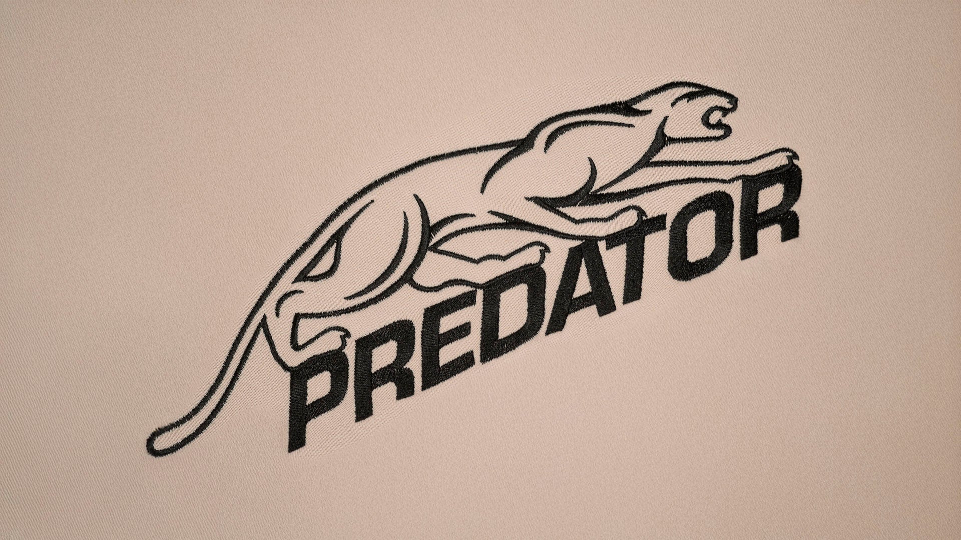 Predator Ivory Full-Zip Hoodie with Black Embroidered Logo