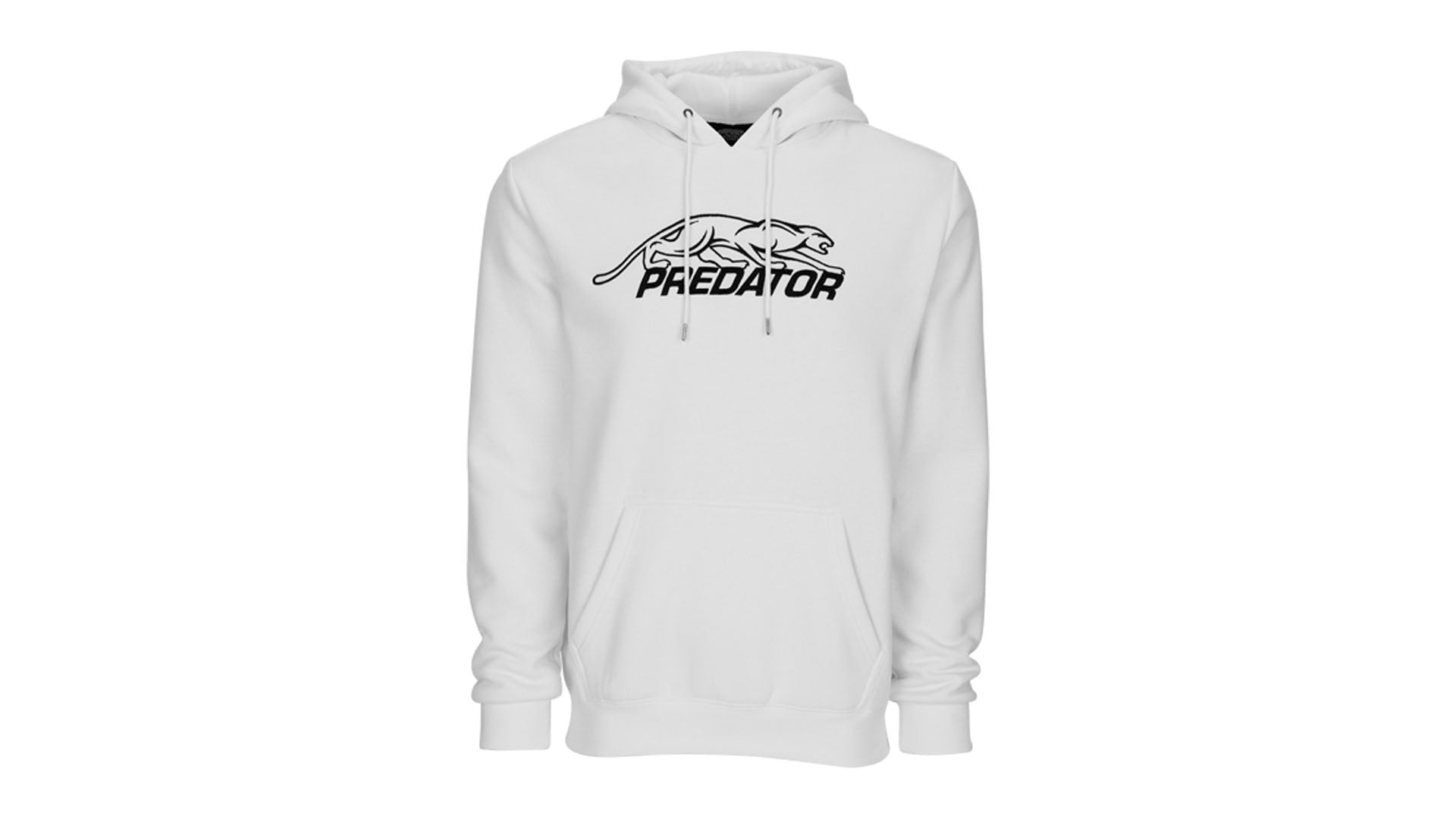 Predator White Hoodie with Black Embroidered Logo