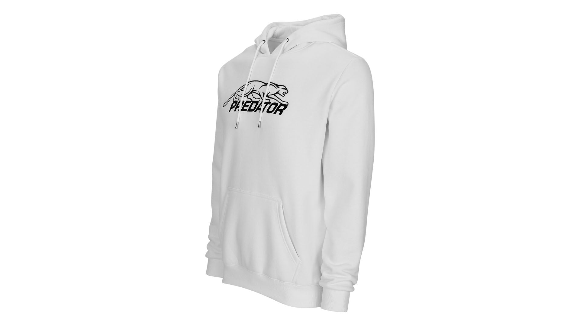 Predator White Hoodie with Black Embroidered Logo