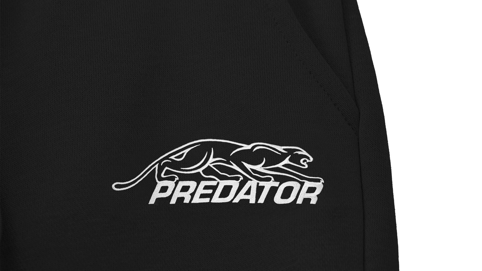 Predator Black Shorts with White Embroidered Logo