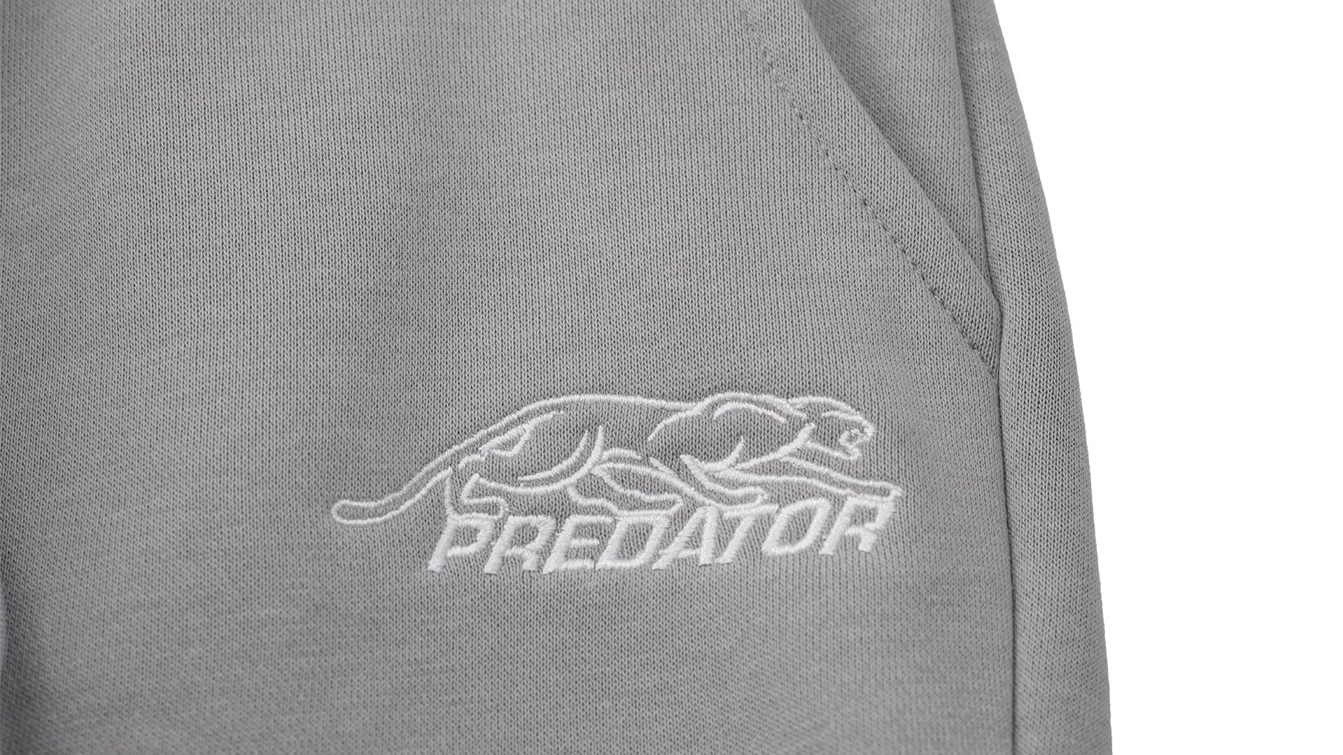 Predator Gray Shorts with White Embroidered Logo