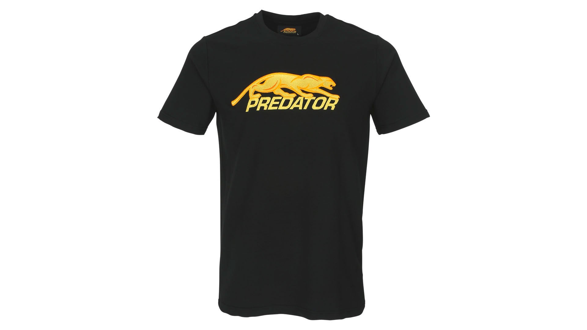 Predator Black T-Shirt with Gold Embroidered Logo