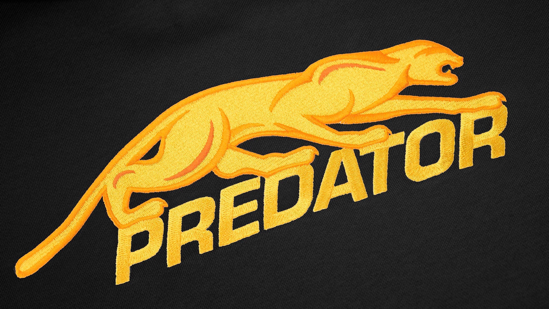 Predator Black T-Shirt with Gold Embroidered Logo