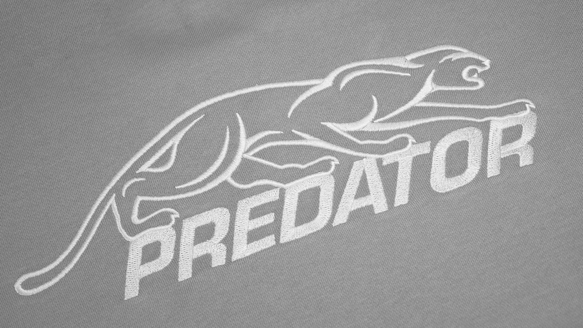 Predator Gray T-Shirt with White Embroidered Logo