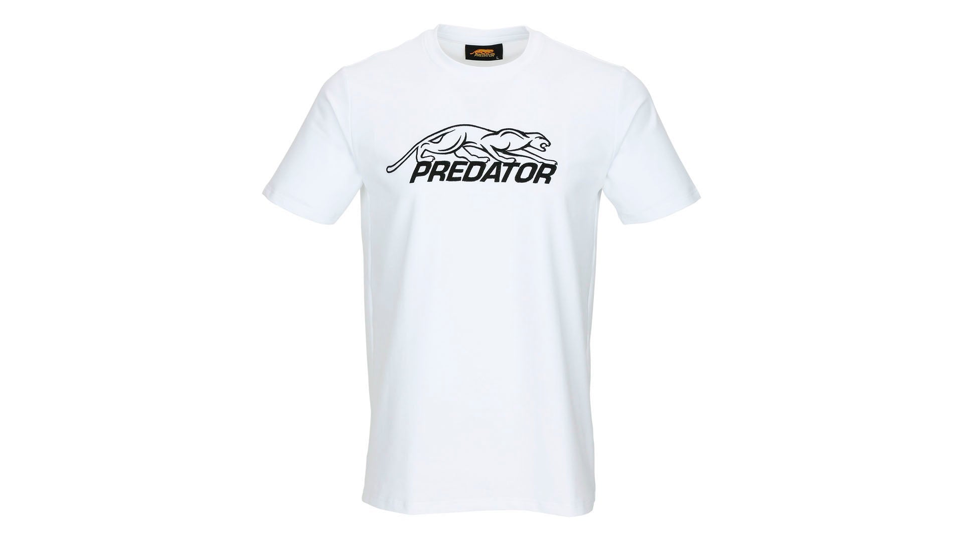 Predator White T-Shirt with Black Embroidered Logo