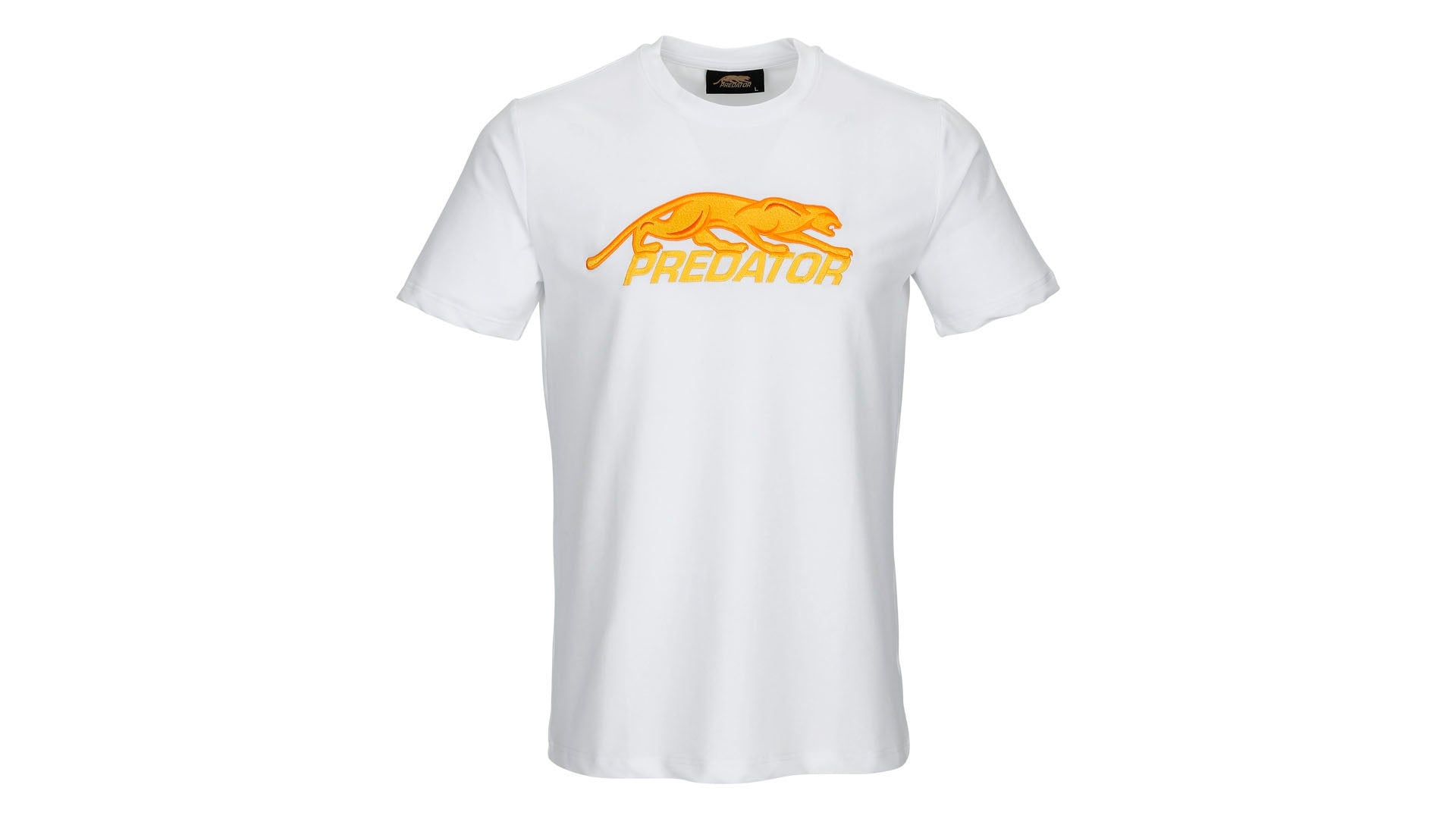 Predator White T-Shirt with Gold Embroidered Logo