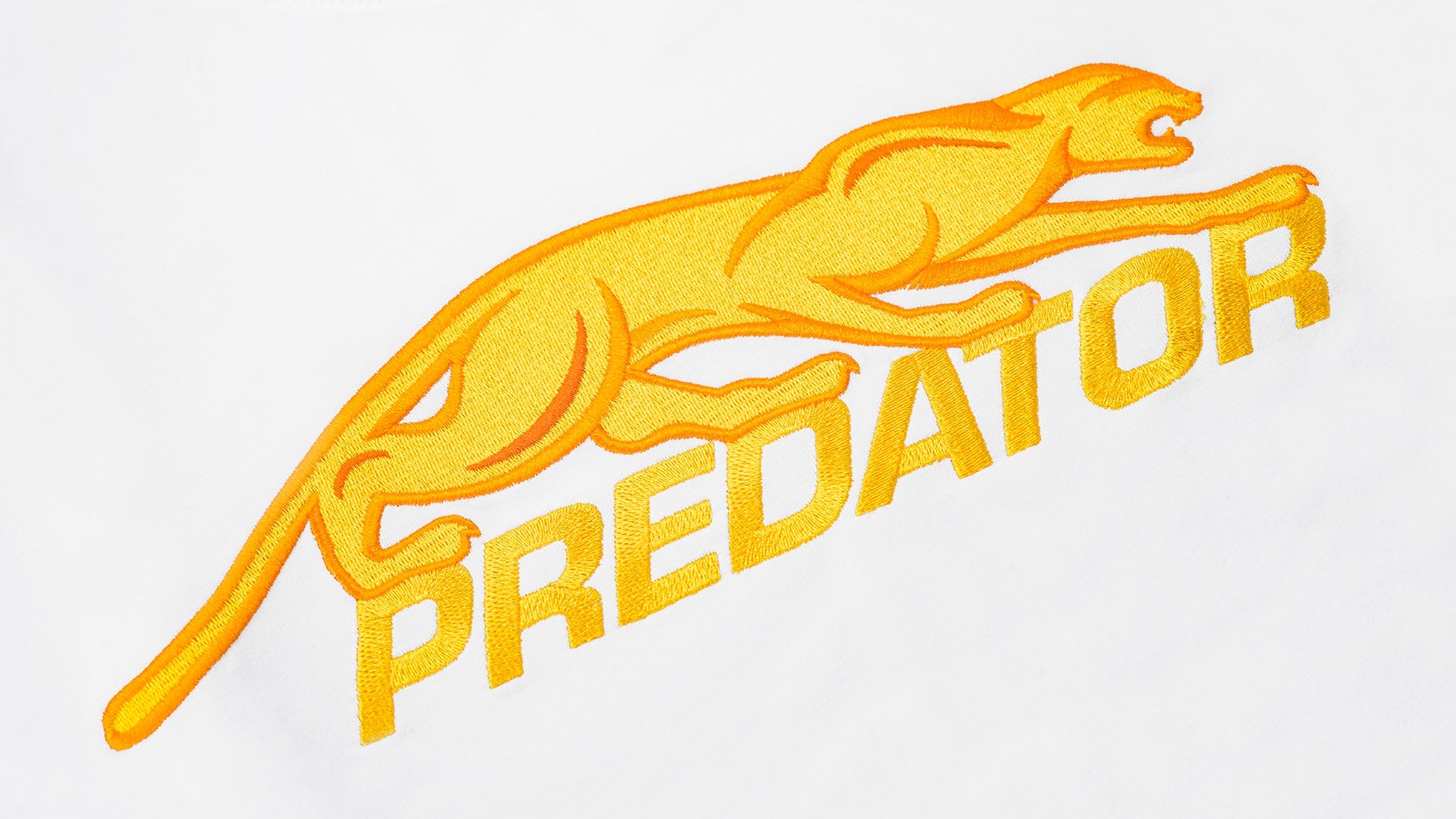 Predator White T-Shirt with Gold Embroidered Logo