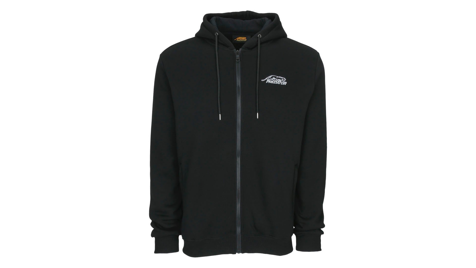 Predator Black Full-Zip Hoodie with White Embroidered Logo