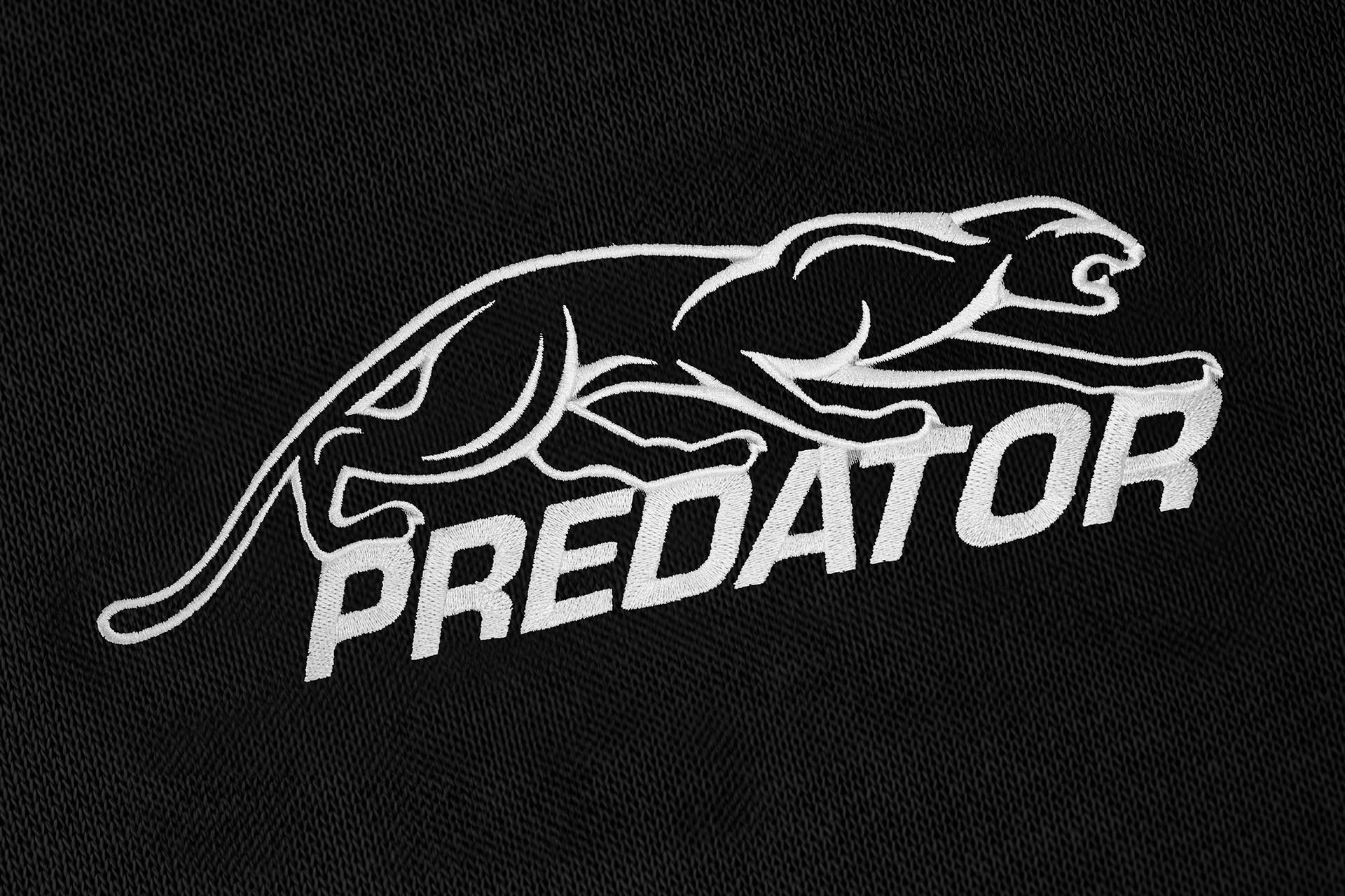 Predator Black Full-Zip Hoodie with White Embroidered Logo