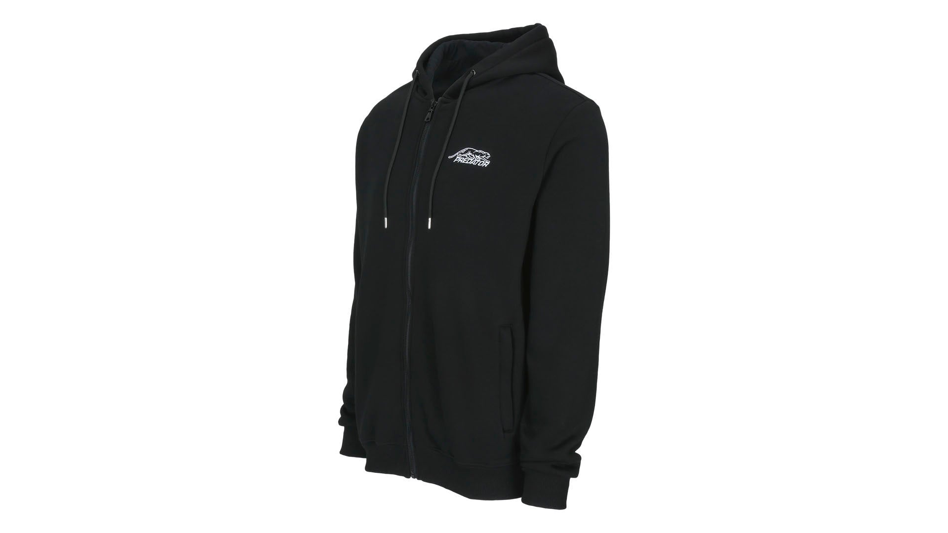 Predator Black Full-Zip Hoodie with White Embroidered Logo