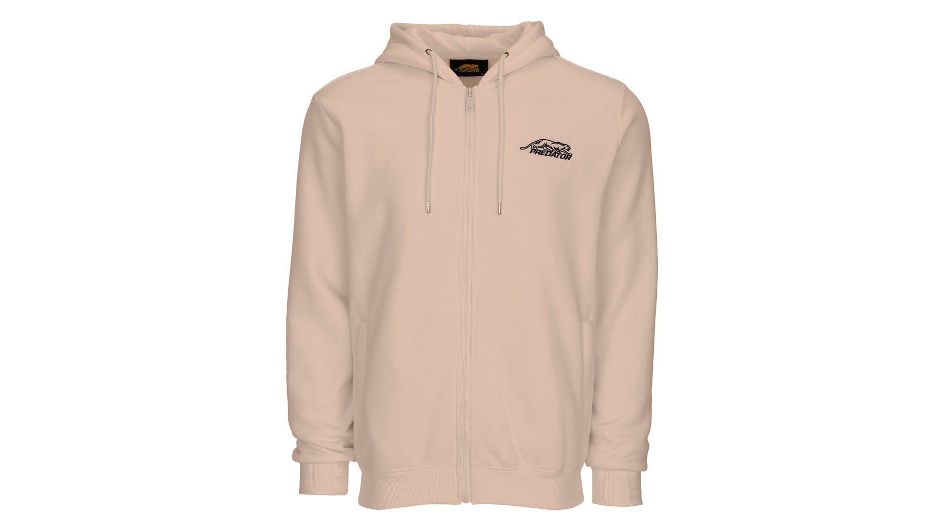Predator Ivory Full-Zip Hoodie with Black Embroidered Logo