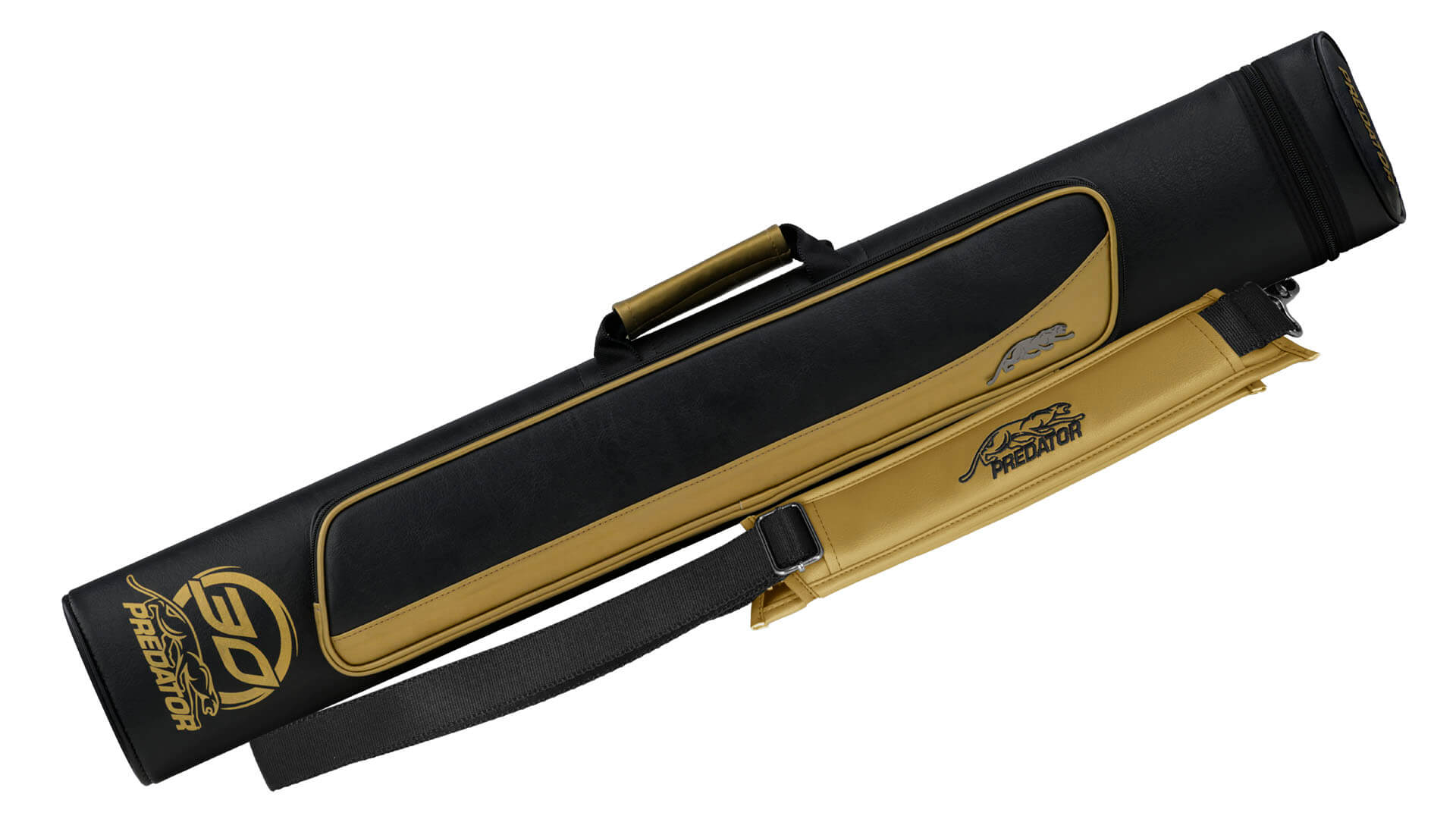 Predator Roadline 30th Anniversary Black/Gold Hard Cue Case - 2 Butts x 4 Shafts