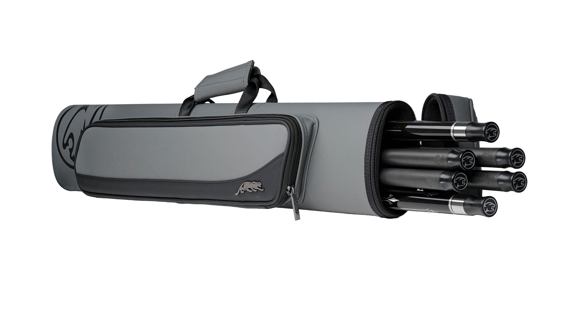 Predator Roadline Gray/Black Hard Cue Case - Double Straps - 2 Butts x 4 Shafts