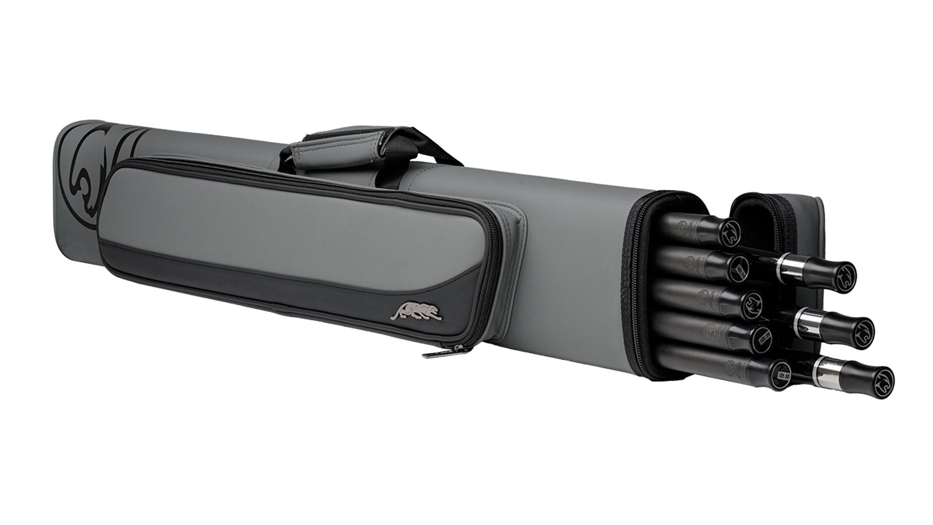 Predator Roadline Gray/Black Hard Cue Case - Double Straps - 3 Butts x 5 Shafts