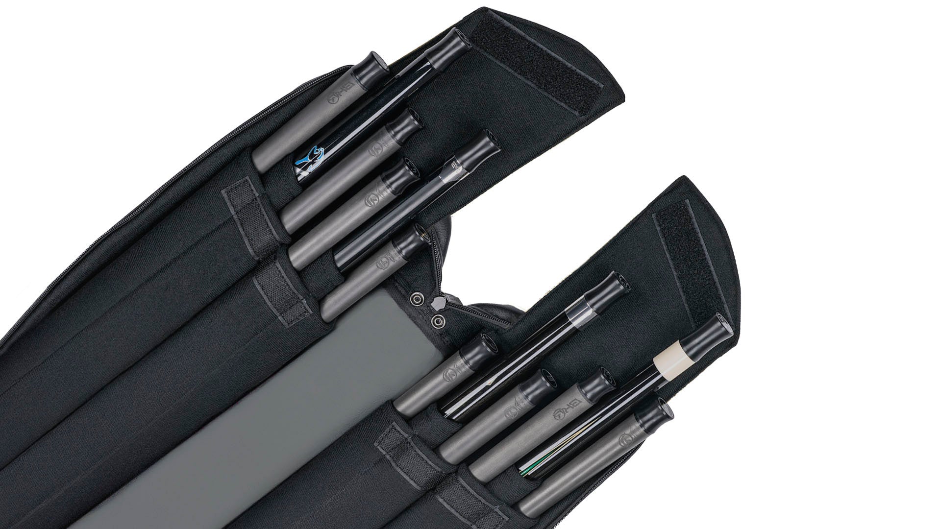 Predator Roadline Gray/Black Soft Cue Case - Double Straps - 4 Butts x 8 Shafts