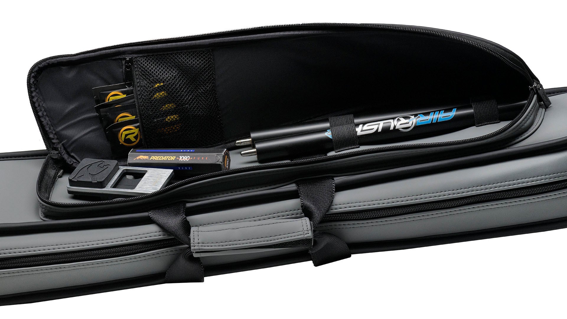 Predator Roadline Gray/Black Soft Cue Case - Double Straps - 4 Butts x 8 Shafts