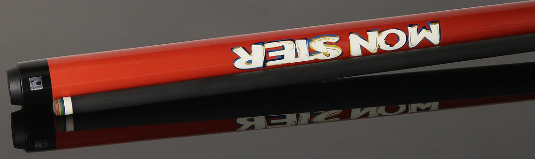 Little Monster LMCS No Wrap Play Cue with Carbon Fiber Shaft - White with Red Snake Graphic