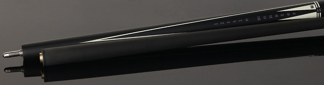 Little Monster LMPQ1SW No Wrap Play Cue with Carbon Fiber Shaft - Matte Black with White Points Graphic