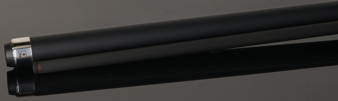 Little Monster LMPQ2SW No Wrap Play Cue with Carbon Fiber Shaft - Matte Black with 2 White Points Graphics
