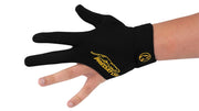 Predator Second Skin Black &amp; Yellow Billiard Glove with Closed Fingers - Left Hand