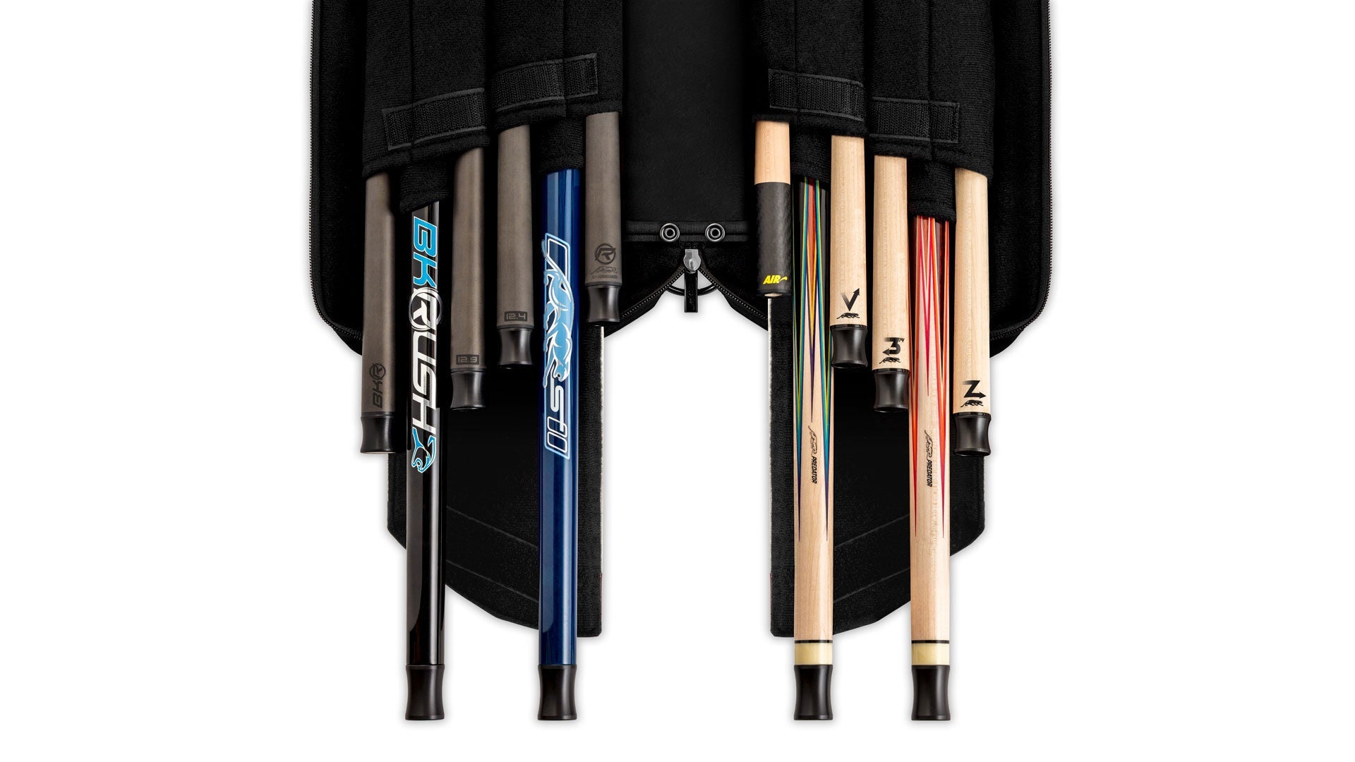 Predator Roadline Black/White Soft Pool Cue Case - 4 Butts x 8 Shafts