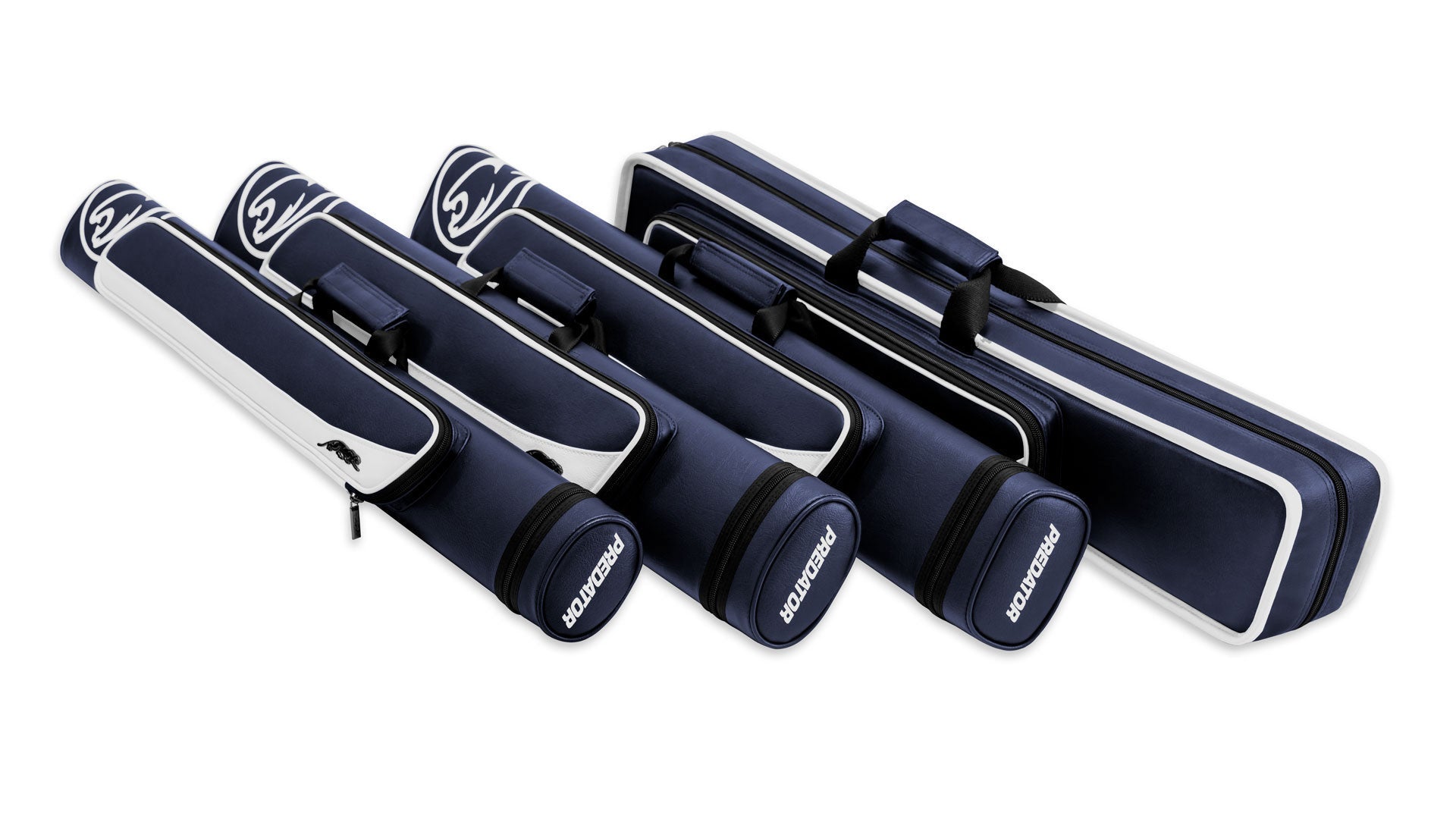 Predator Roadline Blue/White Soft Pool Cue Case - 4 Butts x 8 Shafts